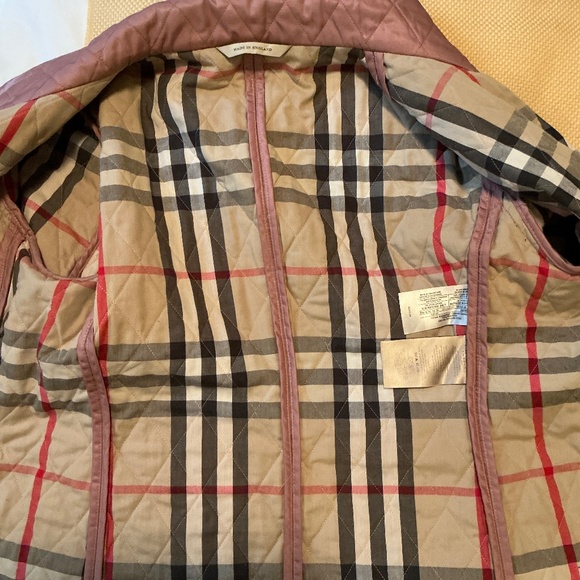 Burberry Women’s Mauve Nova Check Quilted Puffer Jacket Sz 44 - Picture 11 of 16